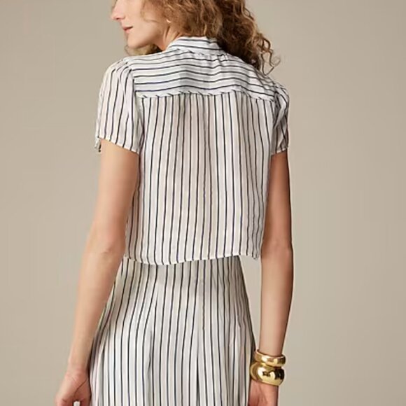 JCrew Stripe pleated skirt + Top , elevated Set Skirt size US 2 XS - Picture 4 of 13